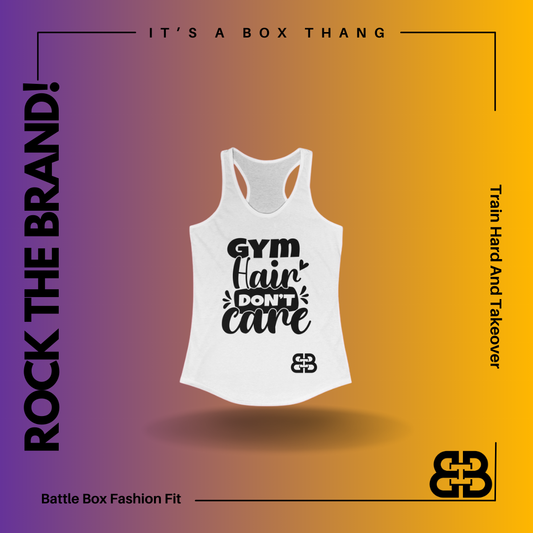 Women's Gym Hair Battle Box Racerback Tank -2A