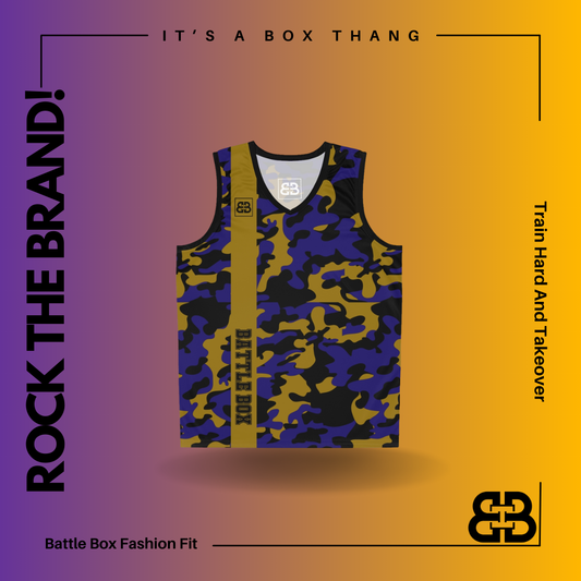 Battle Box Gold Black Camo Basketball Jersey