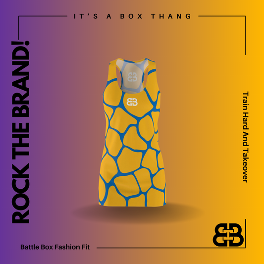 Battle Box Gold Blue Cobble Tunic Racerback Top-CB