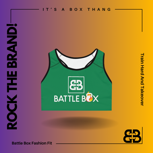 Battle Box Green Sports Bra