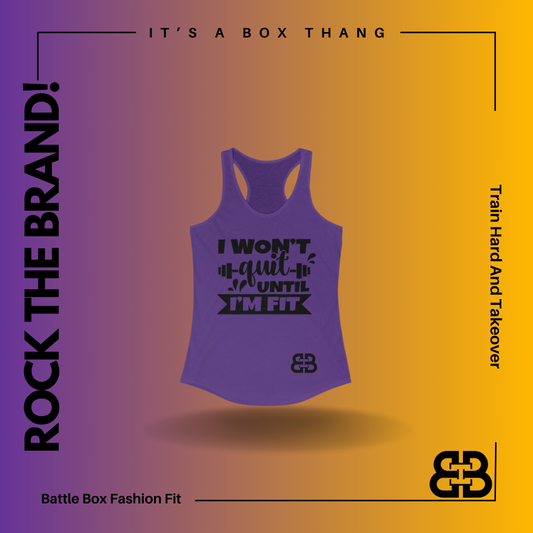 Women's Won't Quit Battle Box Racerback Tank -2A