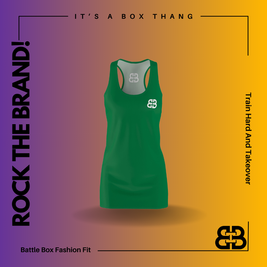 Battle Box Green Tunic Racerback Top-RT