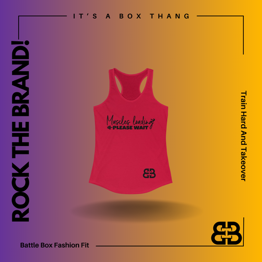 Women's Muscles Loading Battle Box Racerback Tank -2A