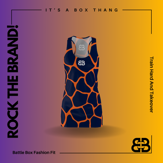 Battle Box Orange Blue Cobble Tunic Racerback Top-CB