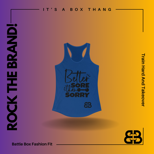 Women's Sore Than Sorry Battle Box Racerback Tank -2A