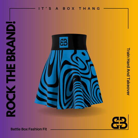 Battle Box High Waist Swirl Women's Skater Skirt-HW