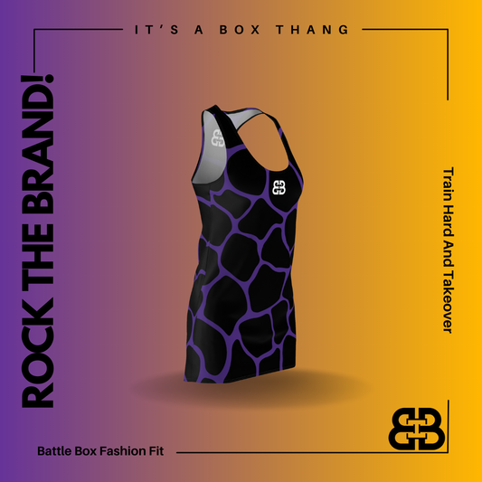 Battle Box Black Purple Cobble Tunic Racerback Top-CB