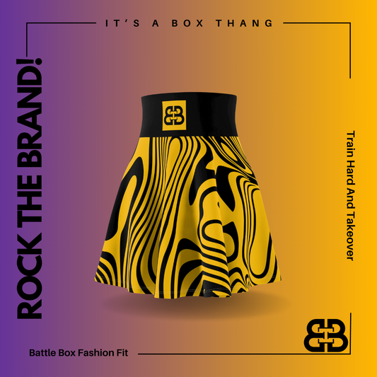 Battle Box High Waist Women's Skater Skirt-HW