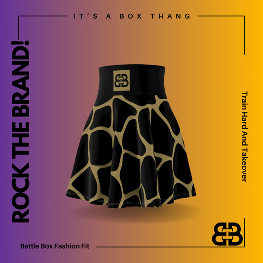 Battle Box High Waist Women's Skater Skirt-HW