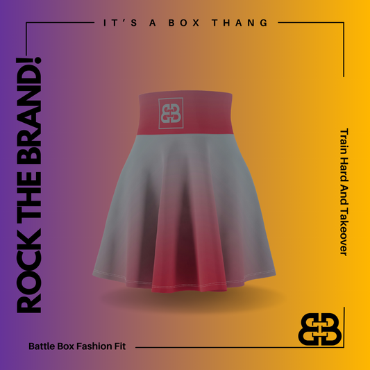 Battle Box High Waist Swirl Women's Skater Skirt-HW