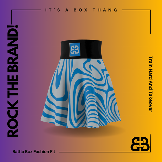 Battle Box High Waist Swirl Women's Skater Skirt-HW