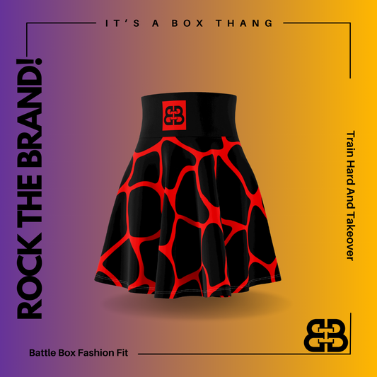 Battle Box High Waist Women's Skater Skirt-HW