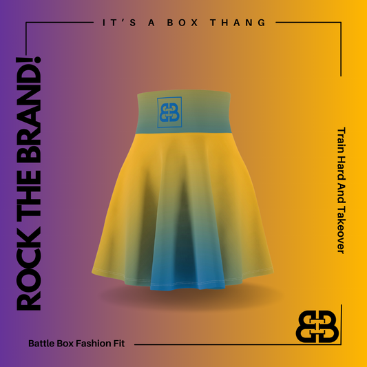 Battle Box High Waist Swirl Women's Skater Skirt-HW