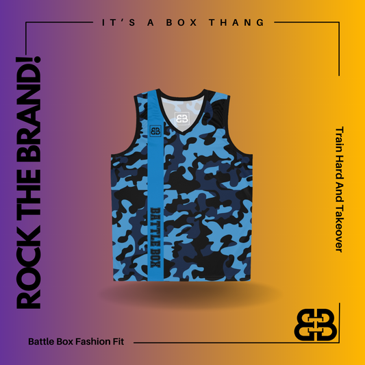 Battle Box Black Teal Basketball Jersey