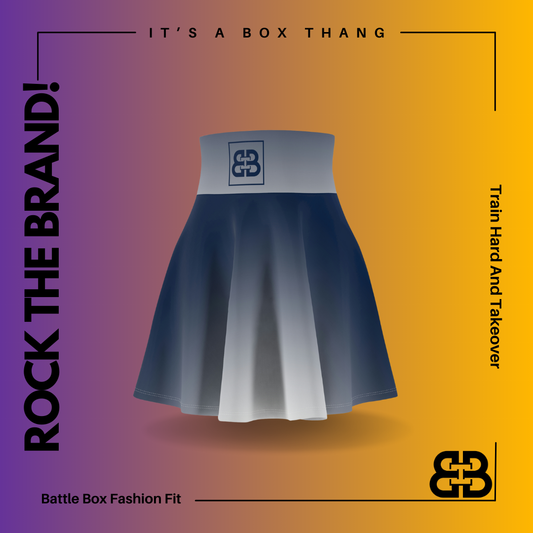 Battle Box High Waist Swirl Women's Skater Skirt-HW