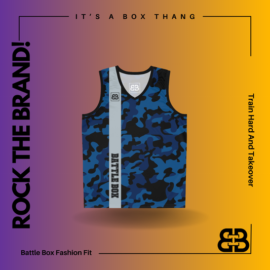 Battle Box Black Teal Basketball Jersey