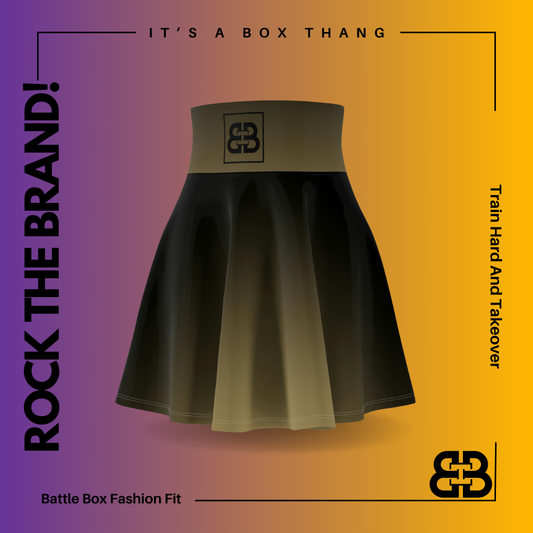 Battle Box High Waist Swirl Women's Skater Skirt-HW