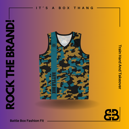 Battle Box Black Teal Basketball Jersey