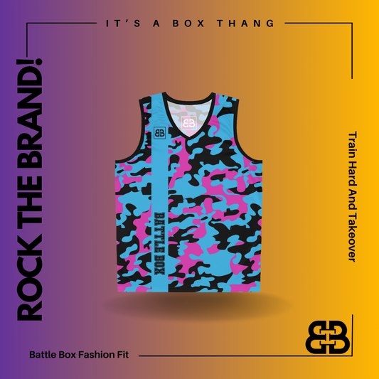Battle Box Black Teal Basketball Jersey