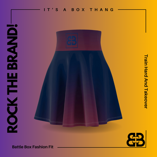Battle Box High Waist Swirl Women's Skater Skirt-HW