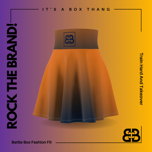 Battle Box High Waist Swirl Women's Skater Skirt-HW