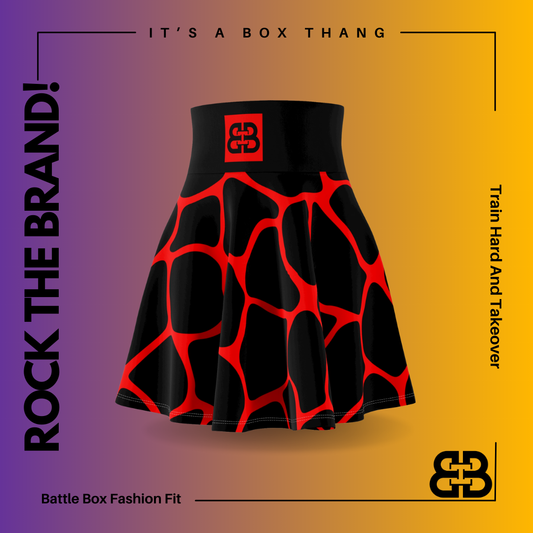 Battle Box High Waist Women's Skater Skirt-HW