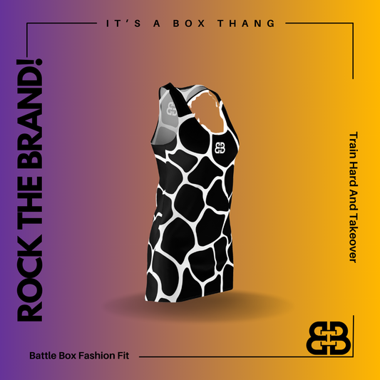 Battle Box Black White Cobble Tunic Racerback Top-CB