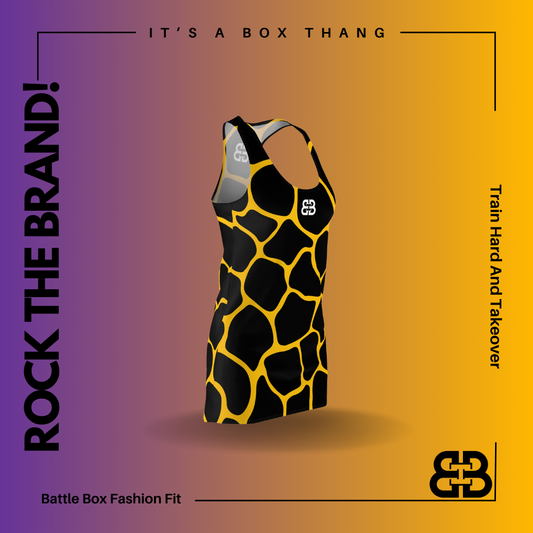 Battle Box Black Yellow Cobble Tunic Racerback Top-CB