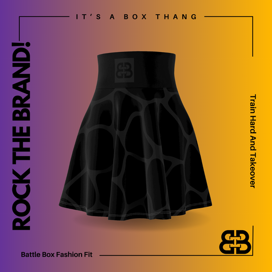 Battle Box High Waist Women's Skater Skirt-HW
