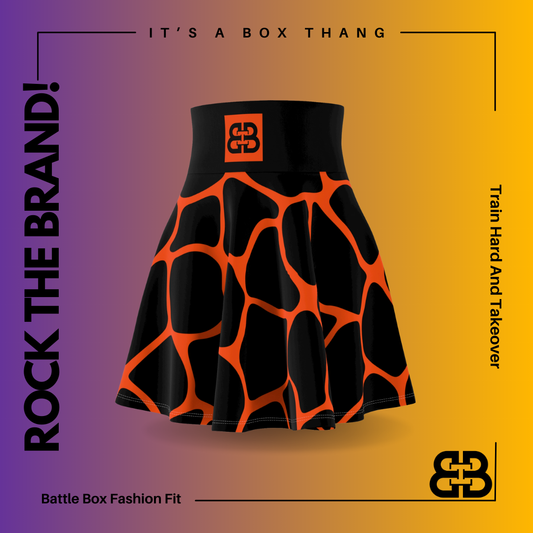 Battle Box High Waist Women's Skater Skirt-HW