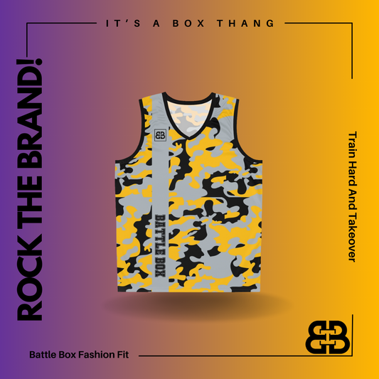 Battle Box Black Yellow Basketball Jersey