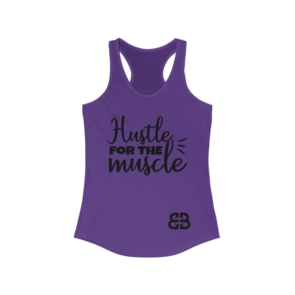 Women's Hustle Muscle Battle Box Racerback Tank -2A