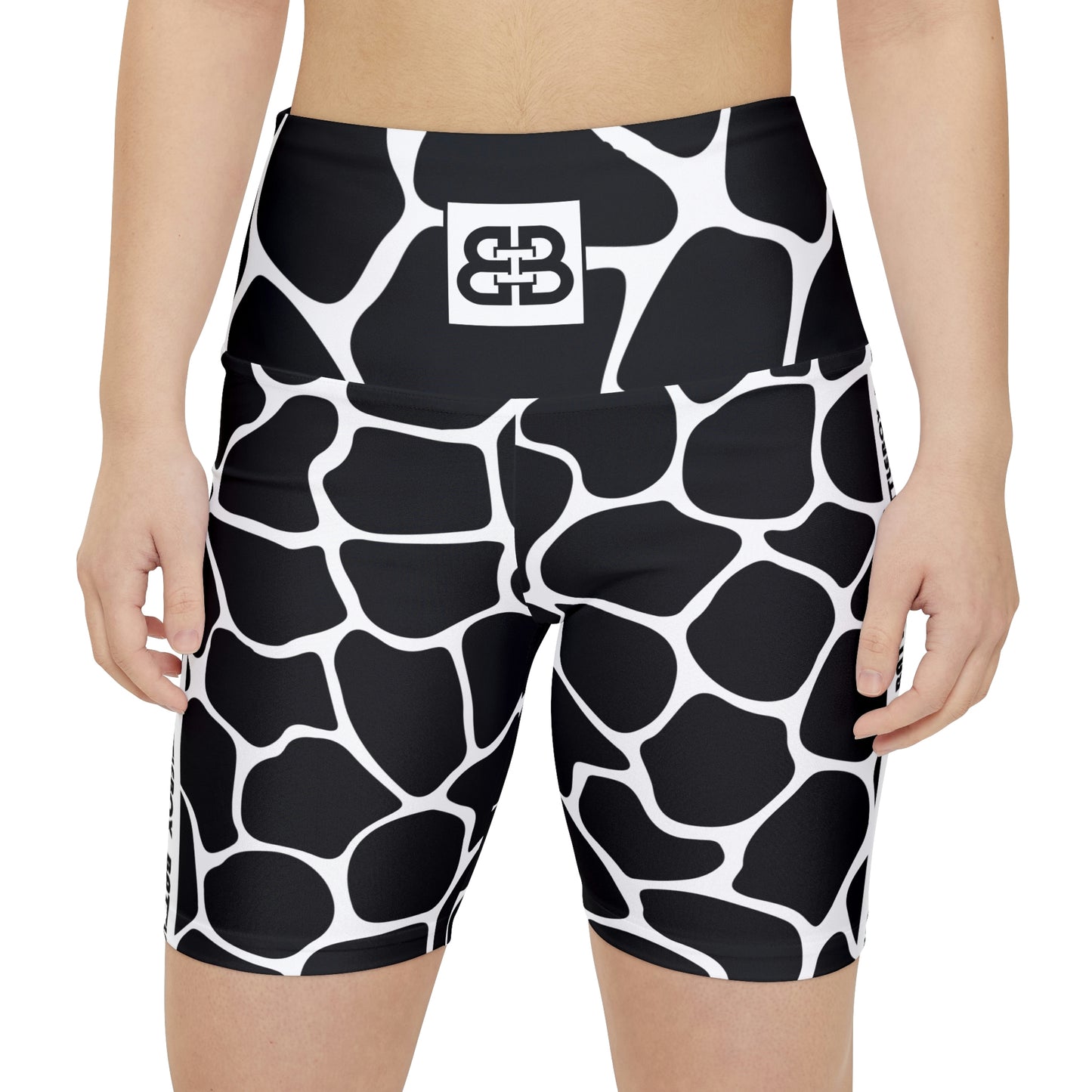 Battle Box White/Black Cobble Women's Workout Shorts-T1