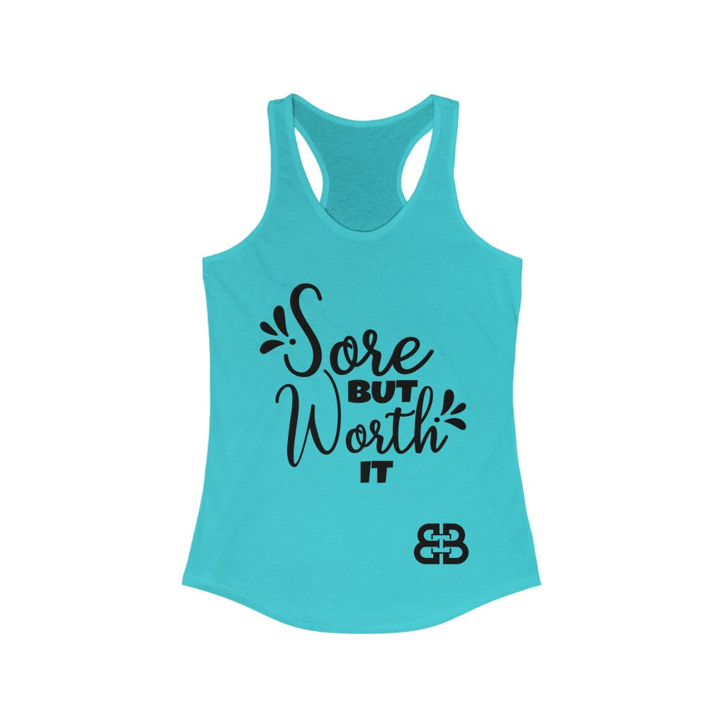 Women's Sore But Worth It Battle Box Racerback Tank -2A