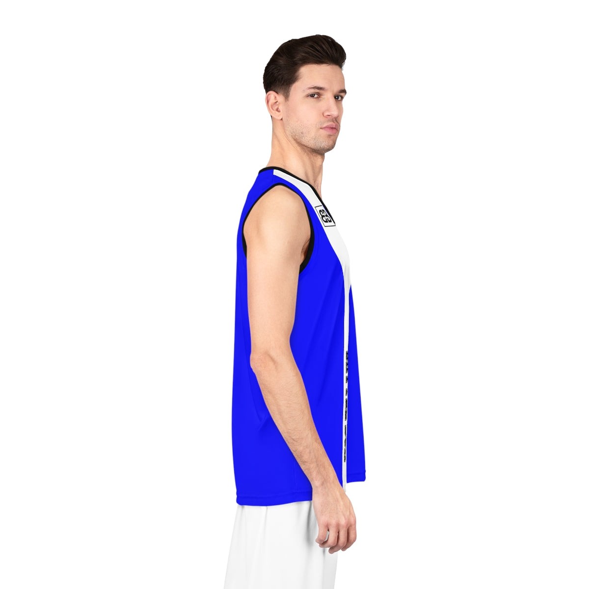 Battle Box Blue White Basketball Jersey