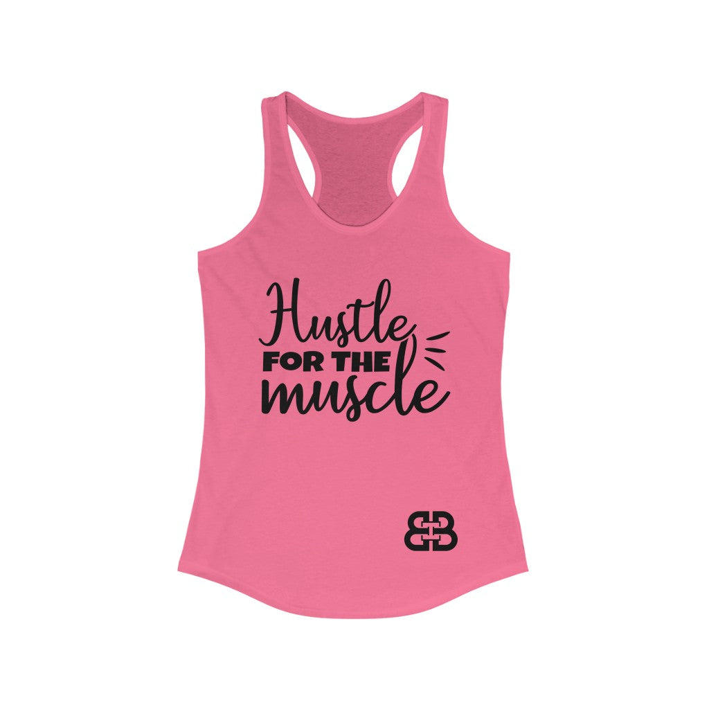 Women's Hustle Muscle Battle Box Racerback Tank -2A