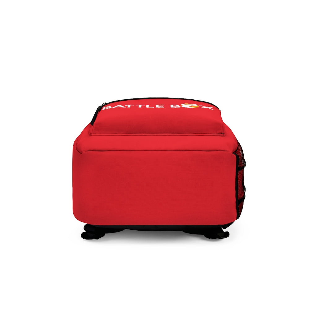 Battle Box Gym Fitness Red Train Hard Backpack