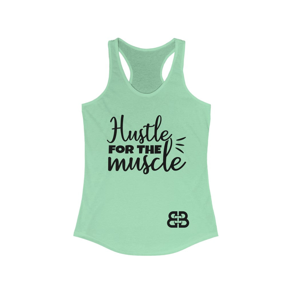 Women's Hustle Muscle Battle Box Racerback Tank -2A