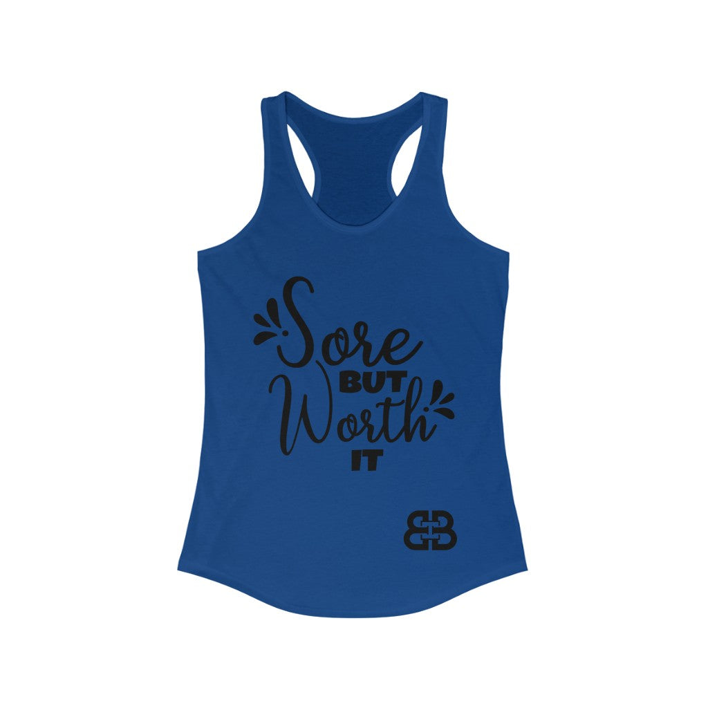 Women's Sore But Worth It Battle Box Racerback Tank -2A