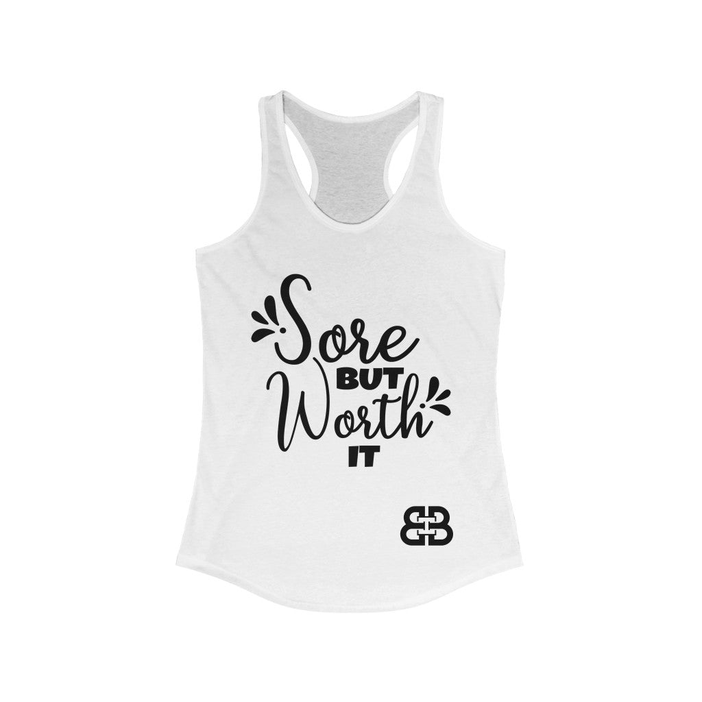 Women's Sore But Worth It Battle Box Racerback Tank -2A