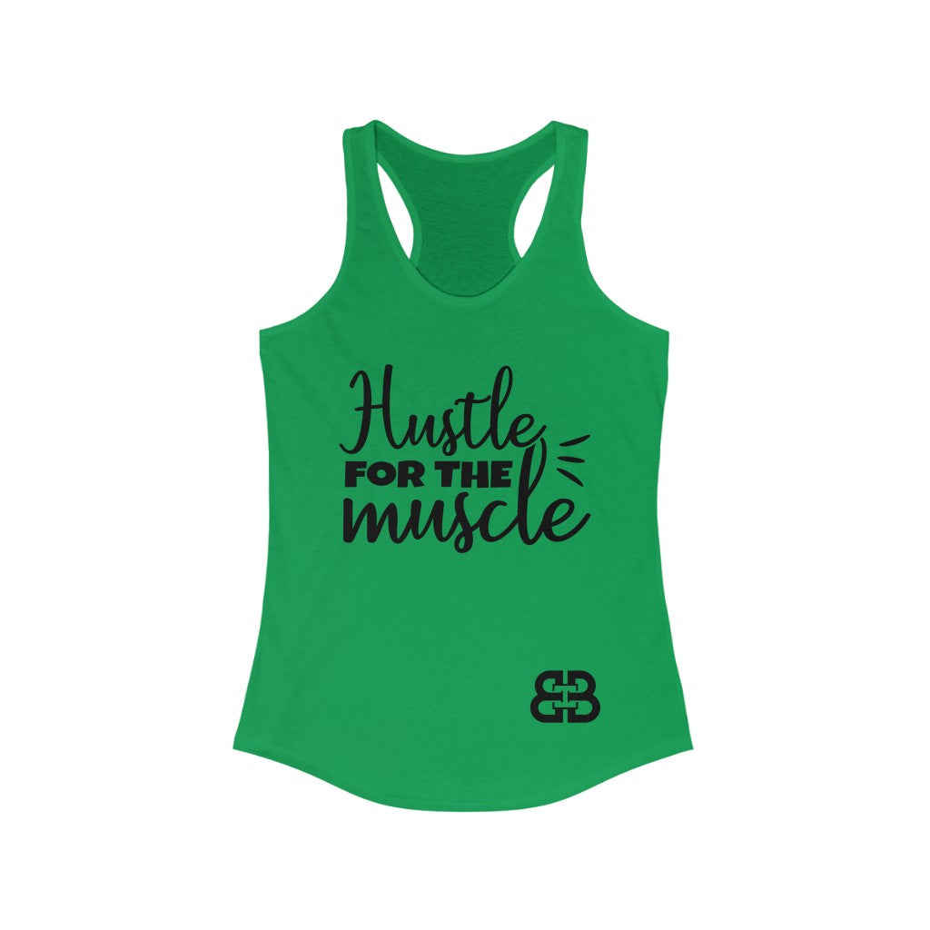 Women's Hustle Muscle Battle Box Racerback Tank -2A