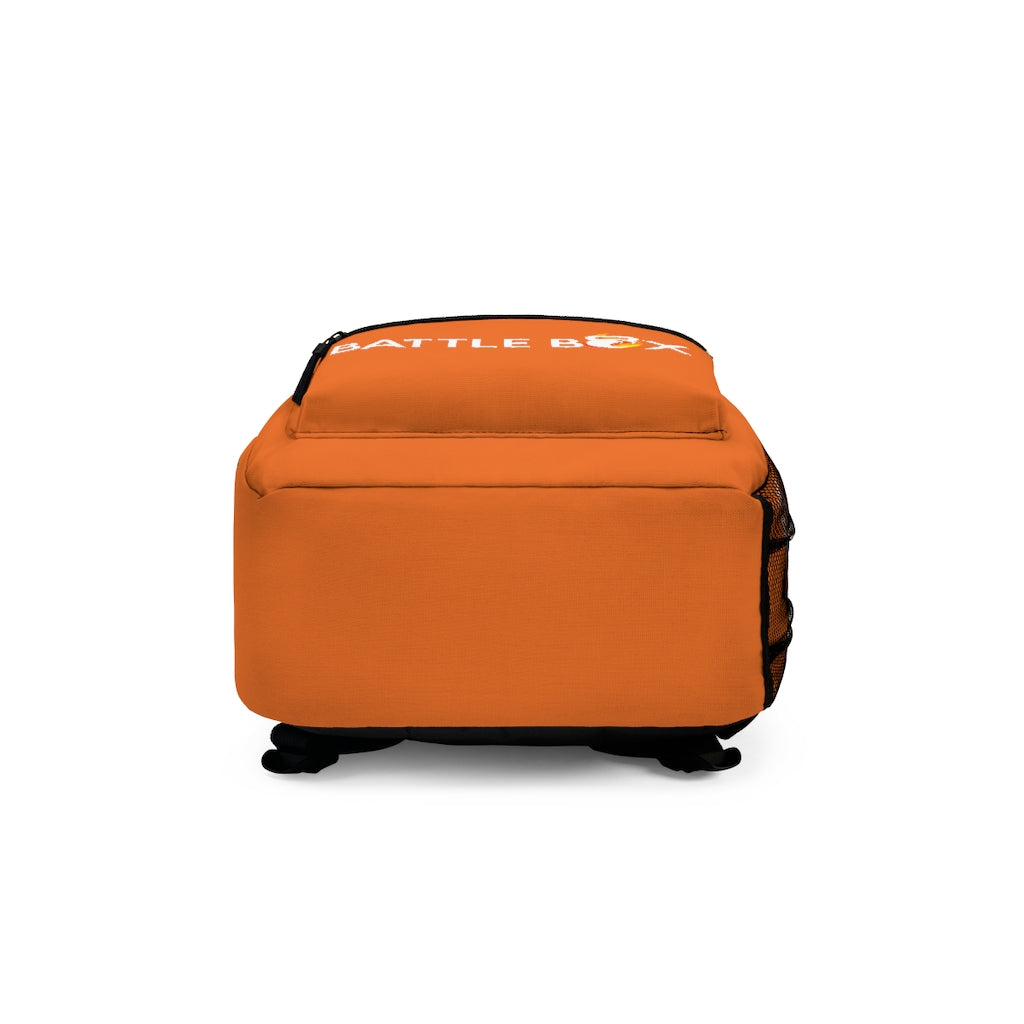 Battle Box Gym Fitness Orange Train Hard Backpack
