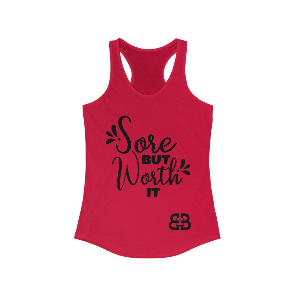 Women's Sore But Worth It Battle Box Racerback Tank -2A