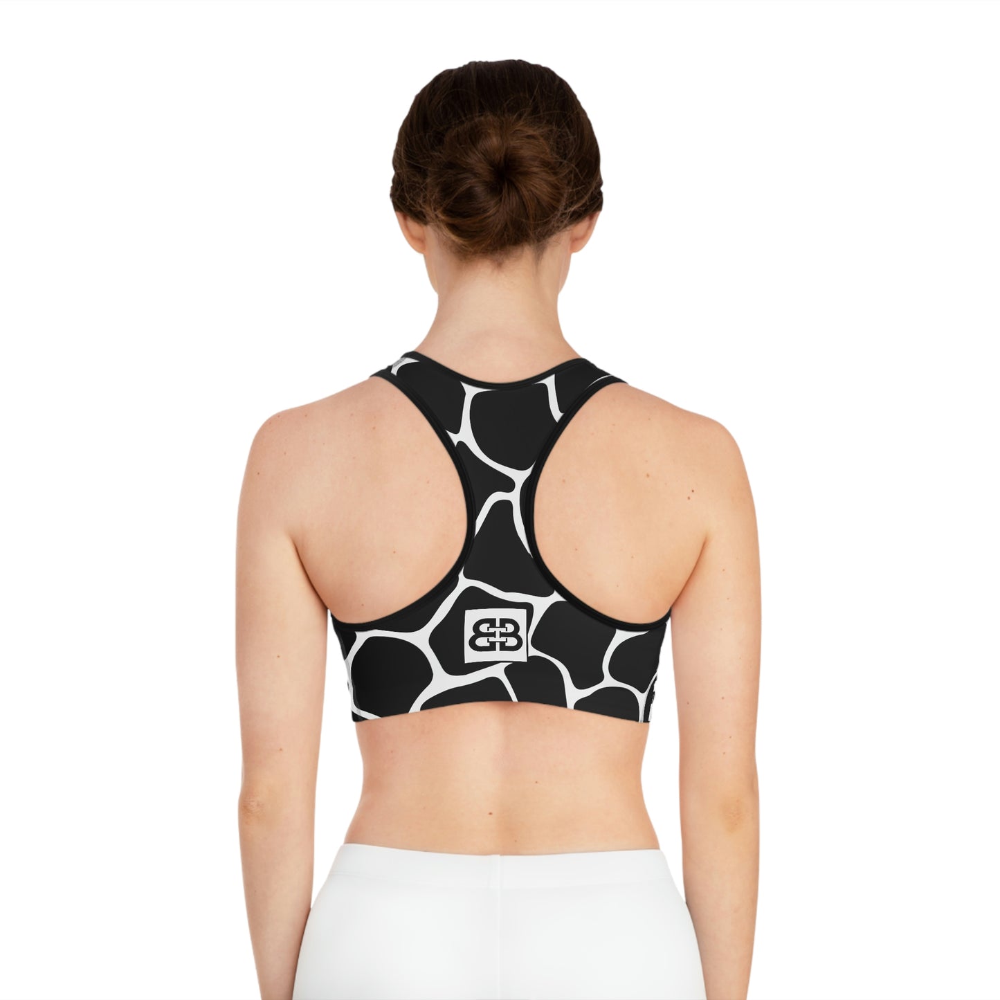 Battle Box Black/White Cobble Sports Bra-T7