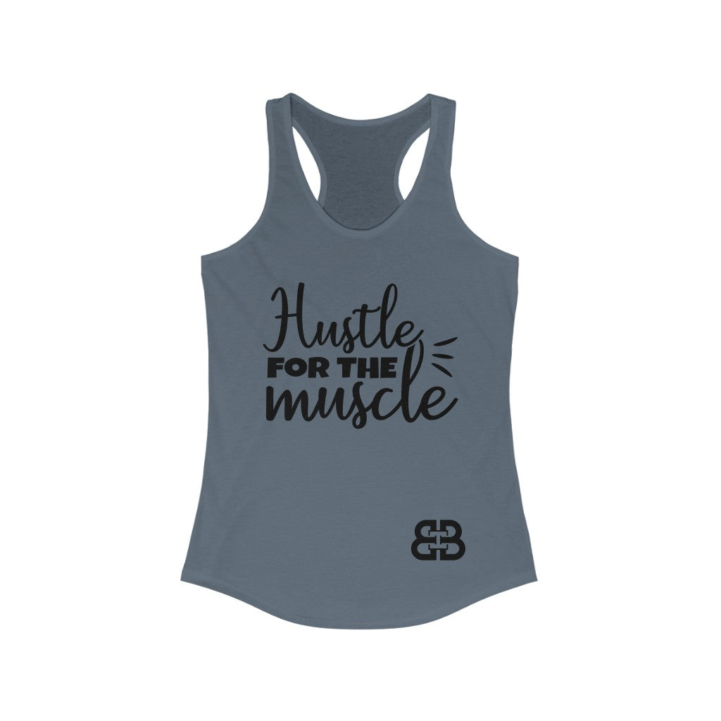 Women's Hustle Muscle Battle Box Racerback Tank -2A