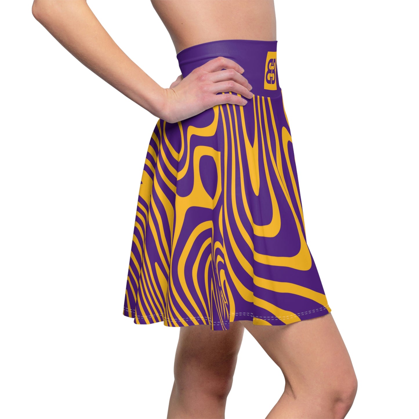 Battle Box High Waist Swirl Women's Skater Skirt-HW