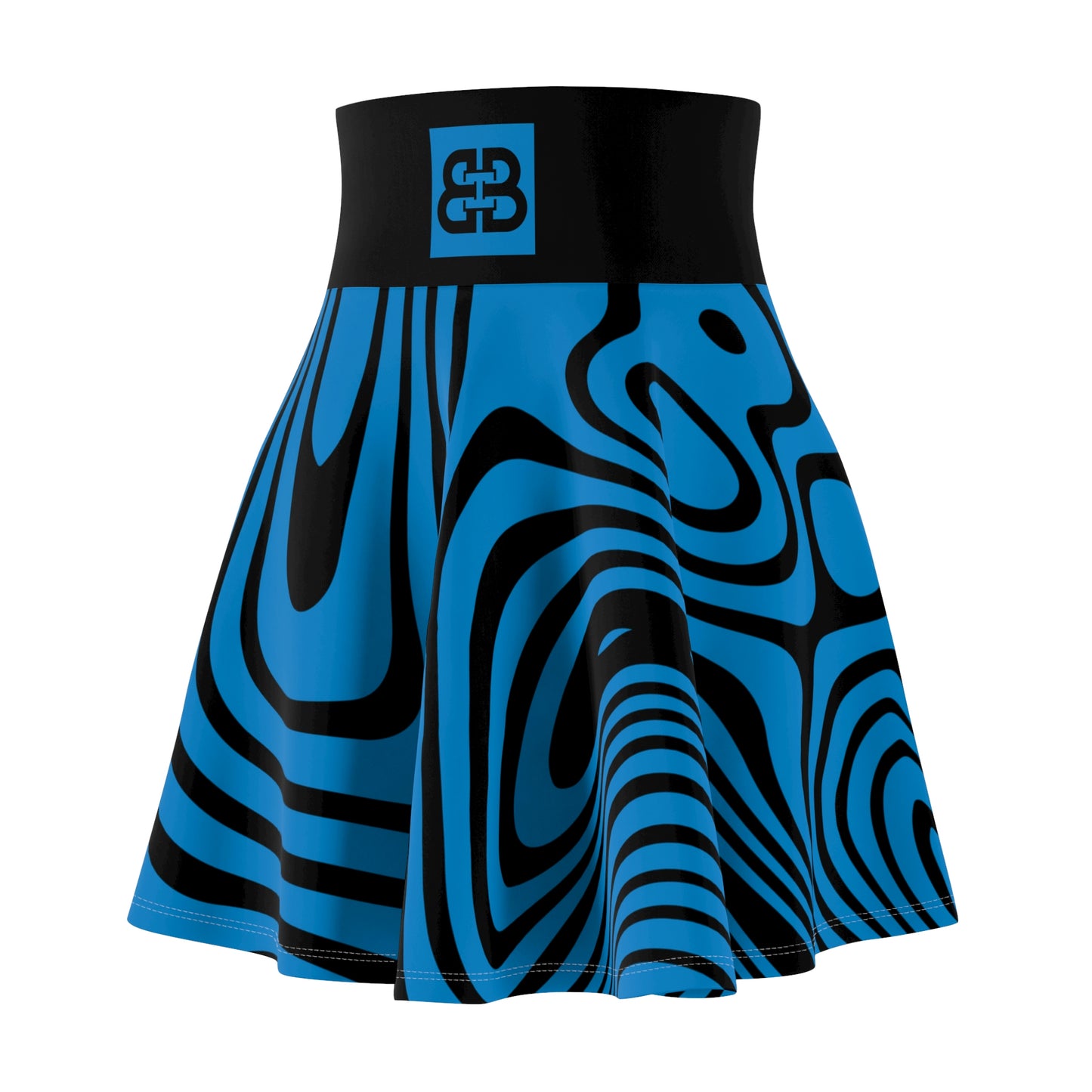 Battle Box High Waist Swirl Women's Skater Skirt-HW