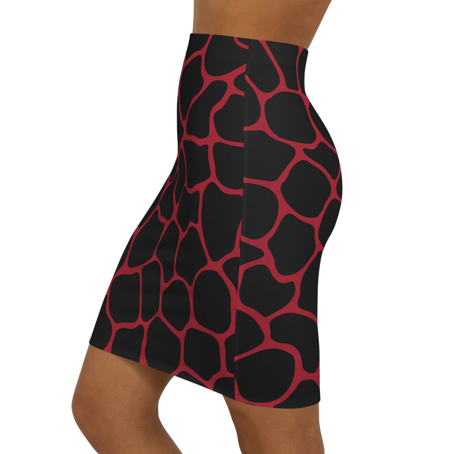 Battle Box Women's Black Red Cobble Mini Skirt-U6