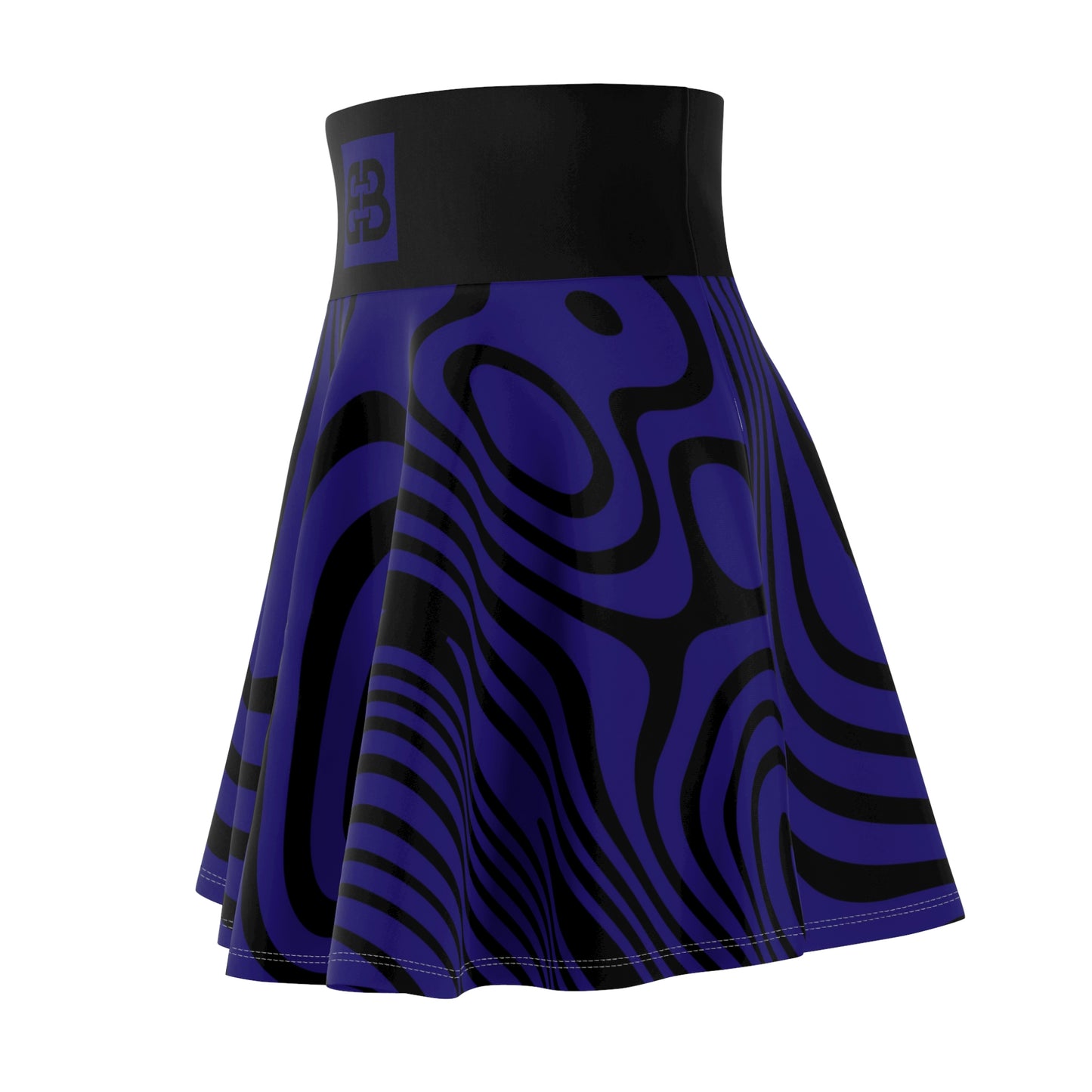 Battle Box High Waist Swirl Women's Skater Skirt-HW