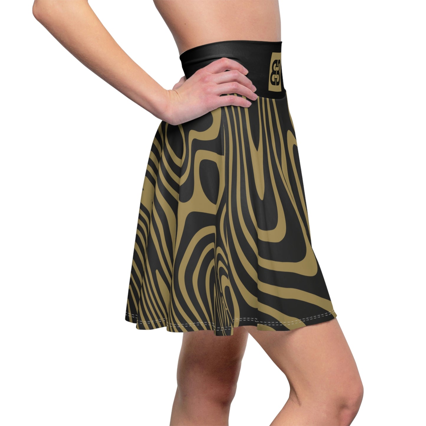Battle Box High Waist Swirl Women's Skater Skirt-HW
